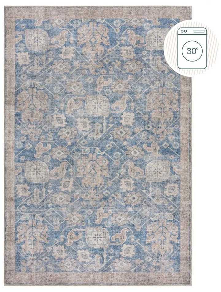 Tappeto blu lavabile 152x230 cm Orelia Global – Flair Rugs