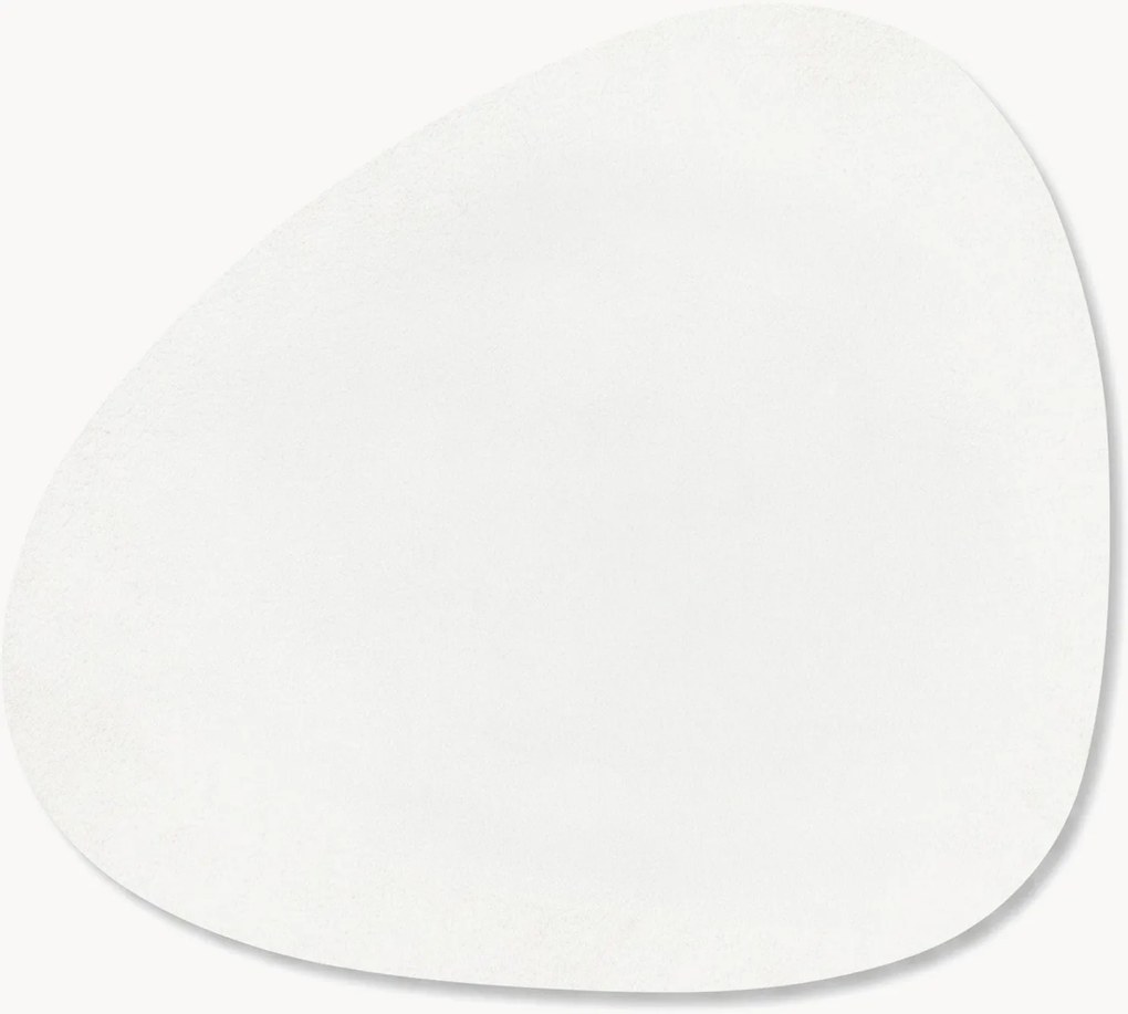 Set di 4 sottobicchieri in pelle fatti a mano dalla forma asimmetrica Curve