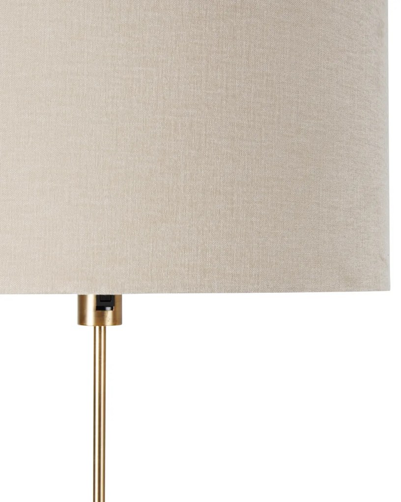 Lampada da terra regolabile in bronzo con paralume marrone chiaro 50 cm - Parte
