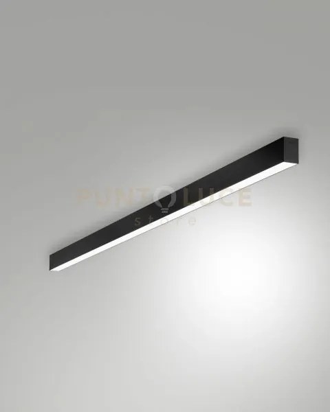 Millet plafoniera nera a led 3000k 3380lm 23w opale on/off ip40 100cm