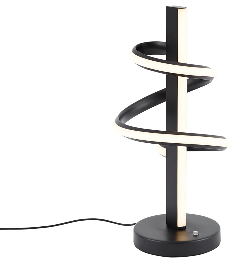 Lampada da tavolo di design nera con LED dimmerabile con interruttore a 3 vie - Rolla