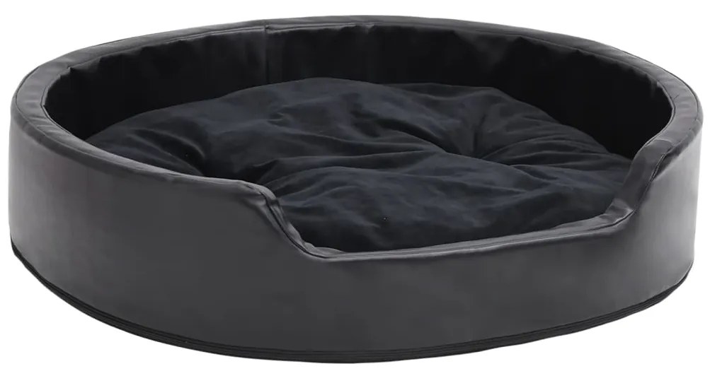 Lettino per cani nero 79x70x19 cm in peluche e similpelle