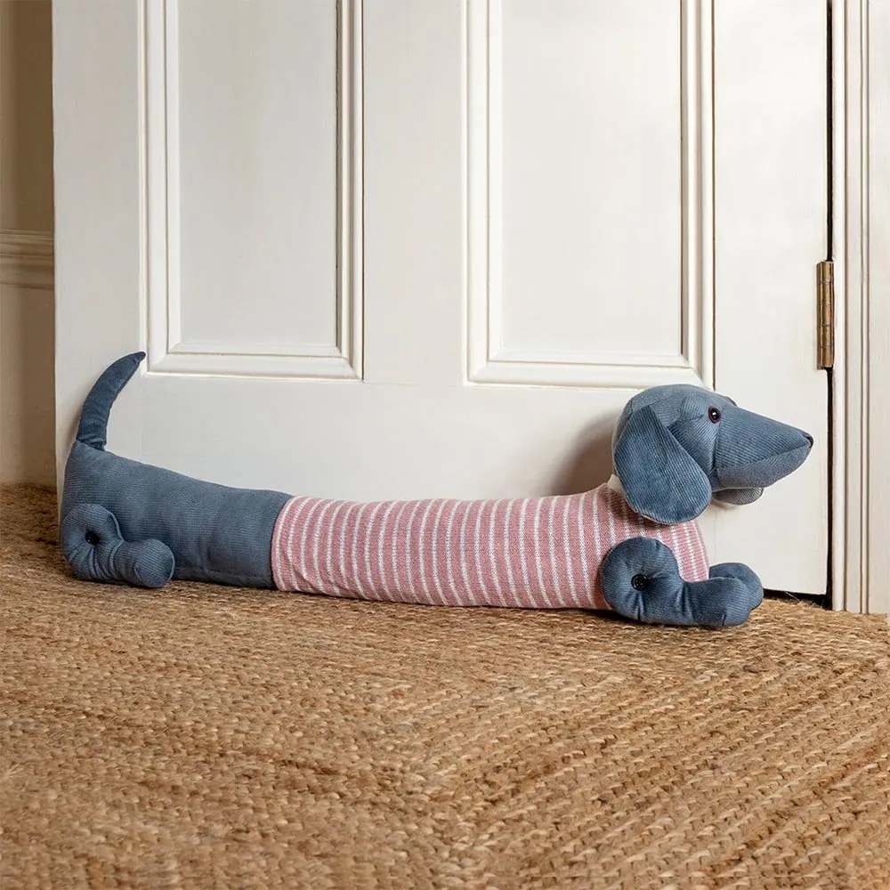 Paraspifferi per porta rosa/grigio 17x76 cm Sausage Dog – Rex London