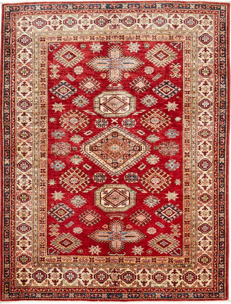 Kazak Tappeto orientale 190x150 Rosso (Pakistan) Annodato A Mano
