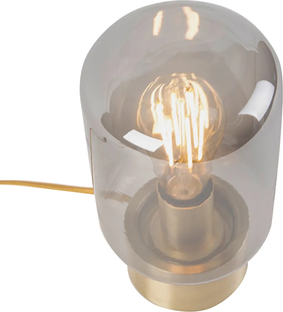 Lampada da tavolo di design in ottone con vetro fumé - Bliss Cute
