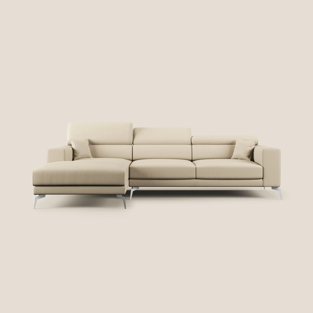 Blade Divano moderno angolare con poggiatesta reclinabili in Ecopelle T04
