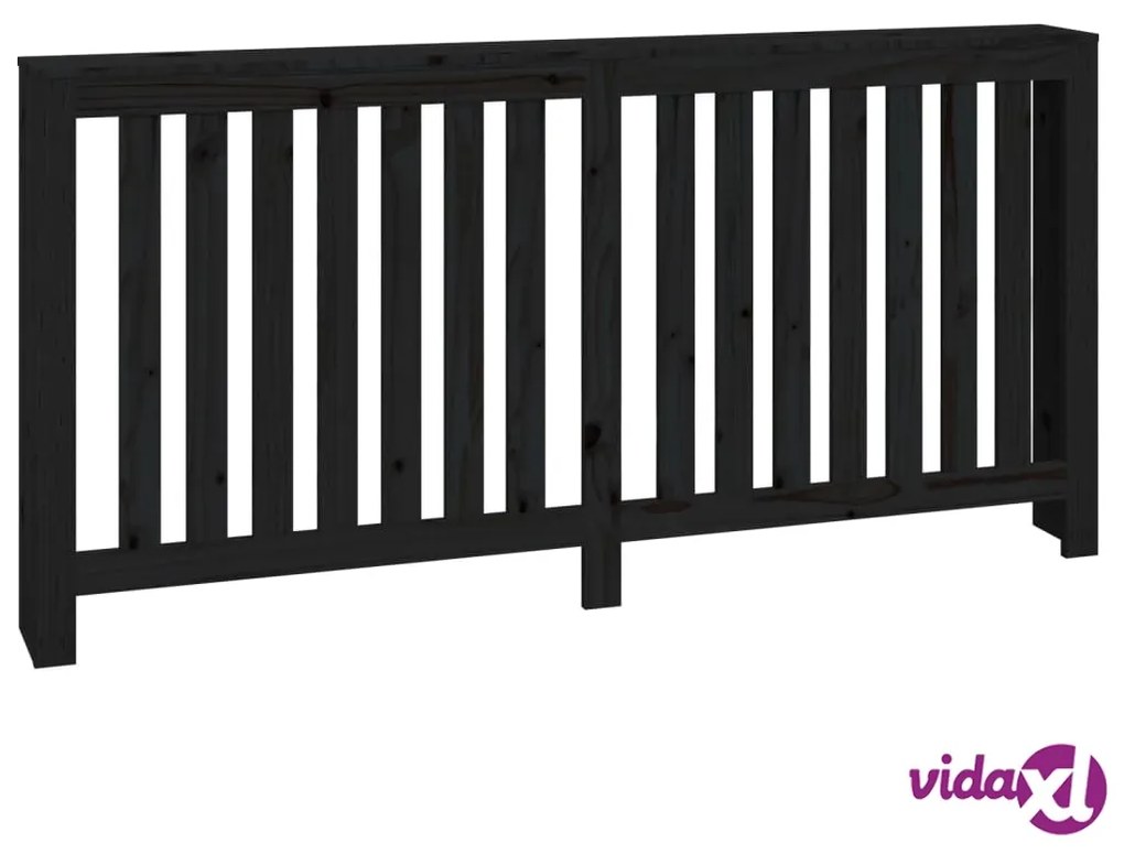 vidaXL Copertura Termosifone Nera 169x19x84 cm Legno Massello di Pino