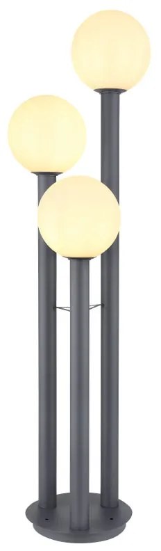 Lampione da giardino, Sfera H 160 cm, grigio, IP44 GLOBO