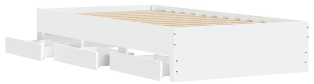 Giroletto con cassetti bianco 100x200 cm in legno multistrato
