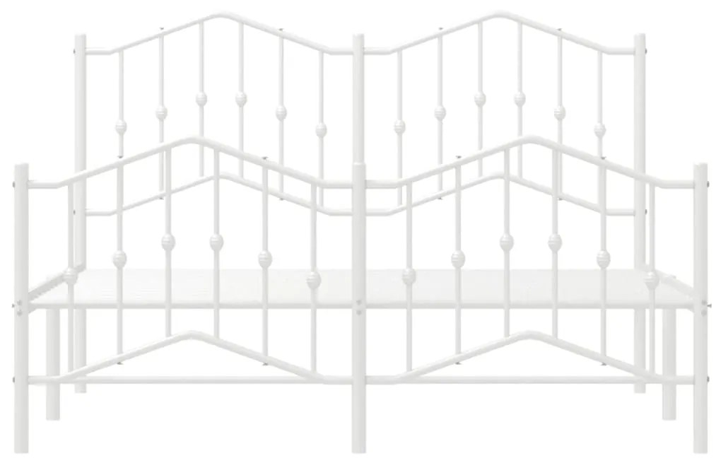 Giroletto con Testiera e Pediera Metallo Bianco 150x200 cm