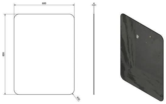 Sapho - Specchio ISHAPE 60x80 cm