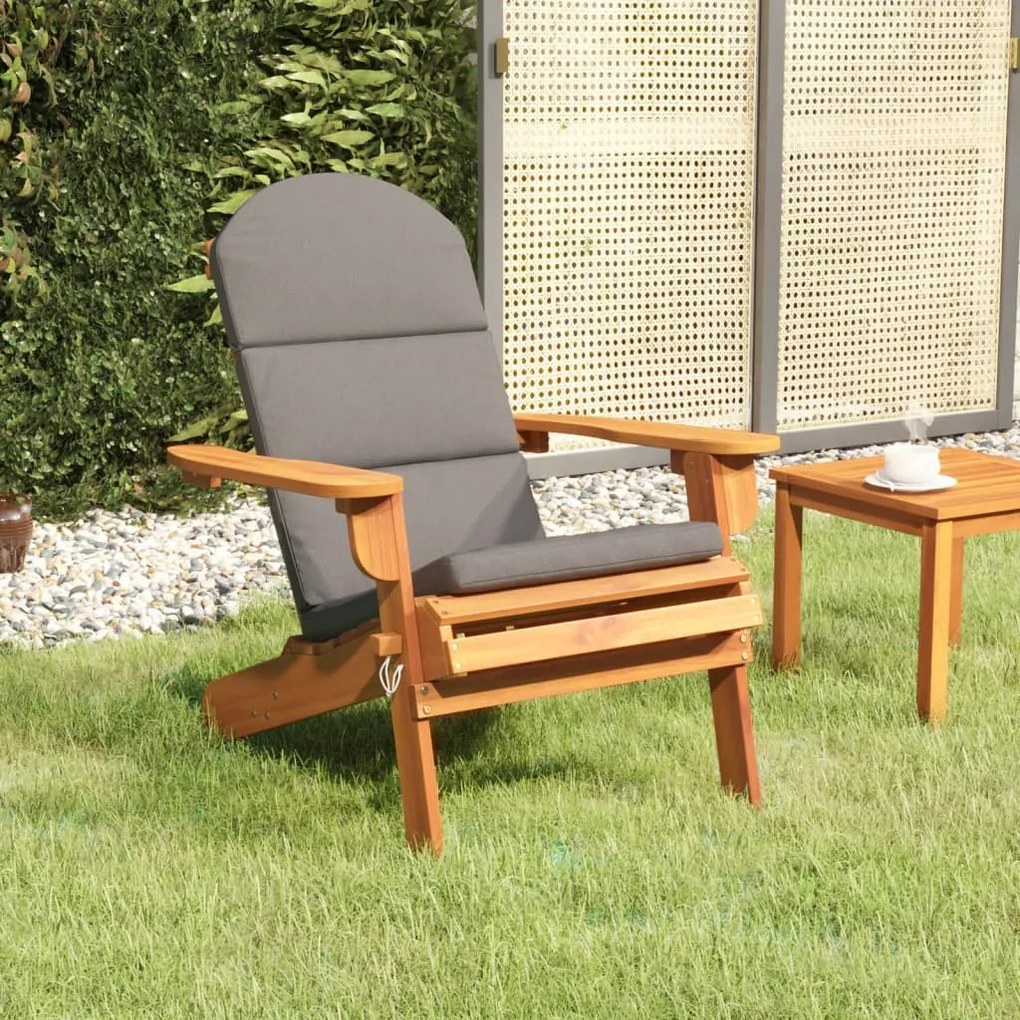 Sedia adirondack da giardino con cuscini legno massello acacia