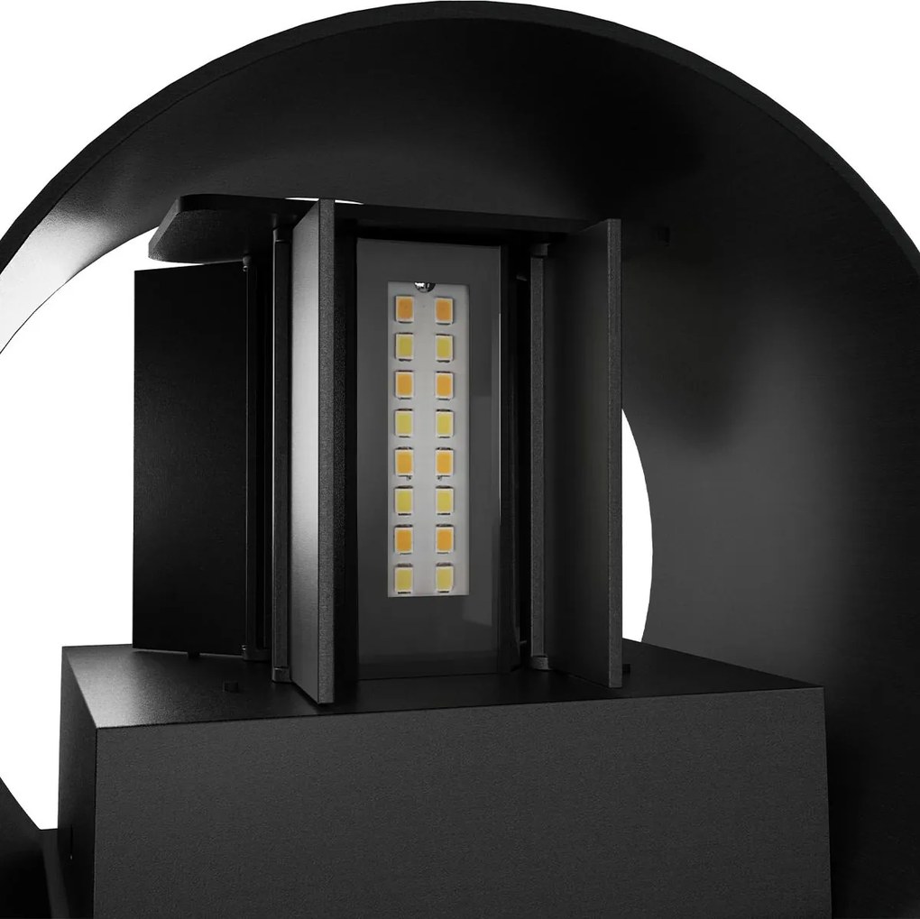 Applique LED 12W Bidirezione Curvo IP65 CCT con LED OSRAM - Nera