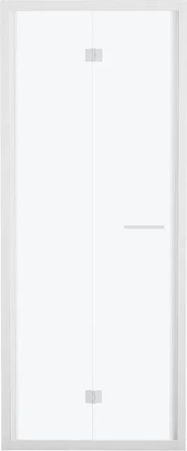 Porta doccia pieghevole L 97-101 cm x H 195 cm per nicchia in vetro smerigliato SP. 6 mm, profilo opaco bianco, serie Record
