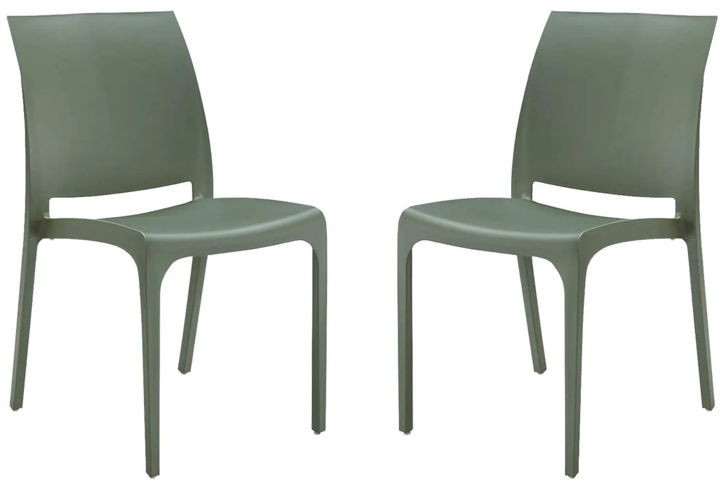 VOLGA - sedia da giardino in plastica set da 2