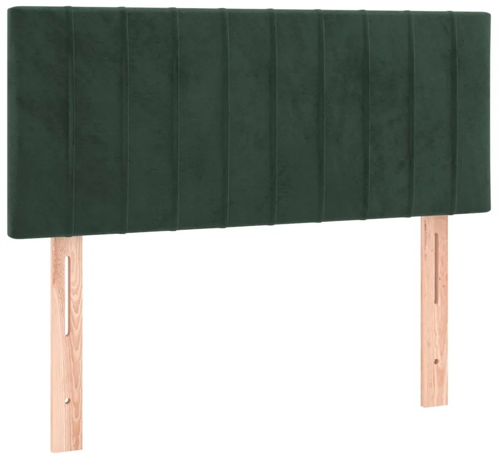 Giroletto a Molle con Materasso Verde Scuro 90x200 cm Velluto