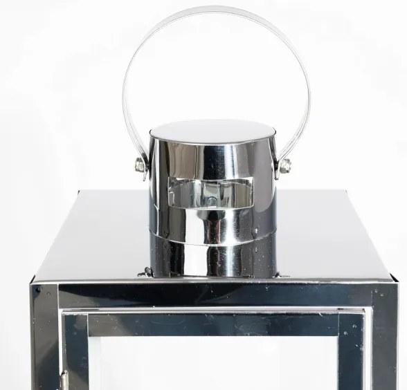 Lanterna decorativa 49 cm in cromo lucido