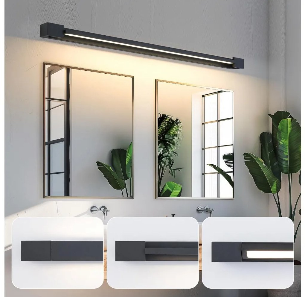 Brilagi-LED Illuminazione per specchio da bagno AQUA LINE LED/36W/230V 120 cm IP44 nero