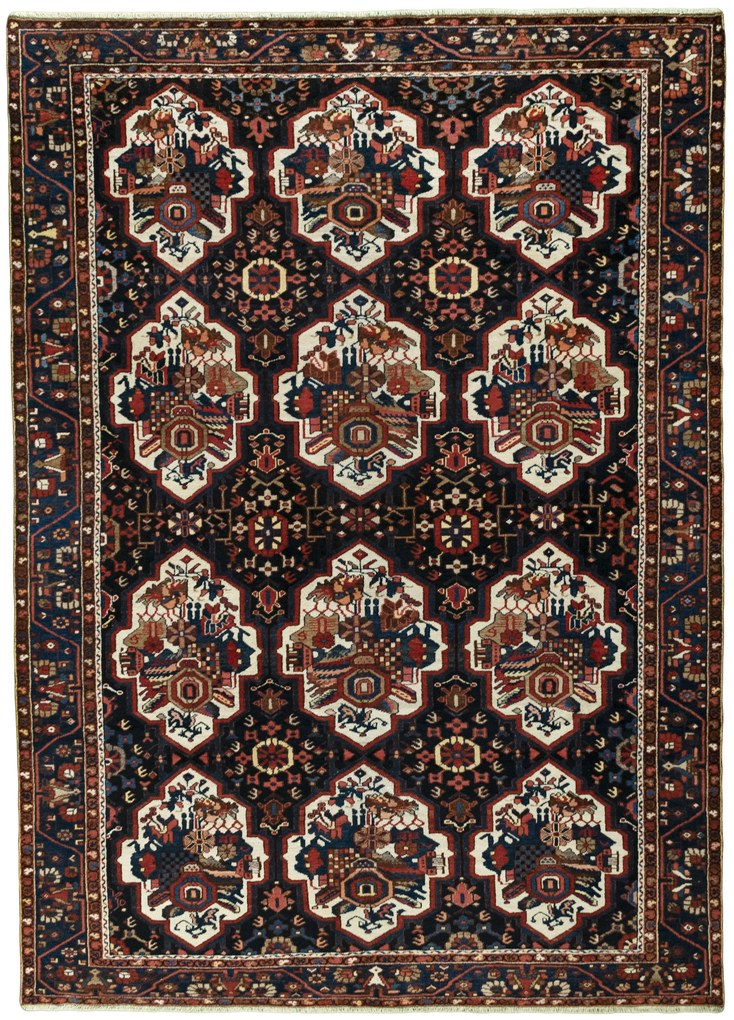 Bakhtiar Tappeto 300x220 Blu (Iran) Annodato A Mano