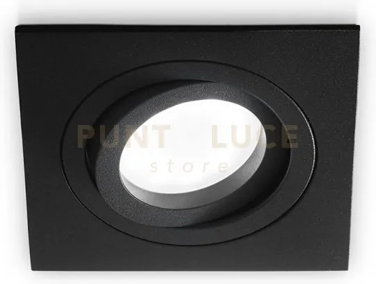 Gfa042- faretto quadrato in alluminio orietabile colore nero 9,4cm ...