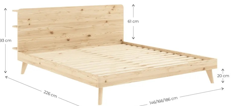 Letto matrimoniale in legno di pino con griglia 180x200 cm Retreat - Karup Design