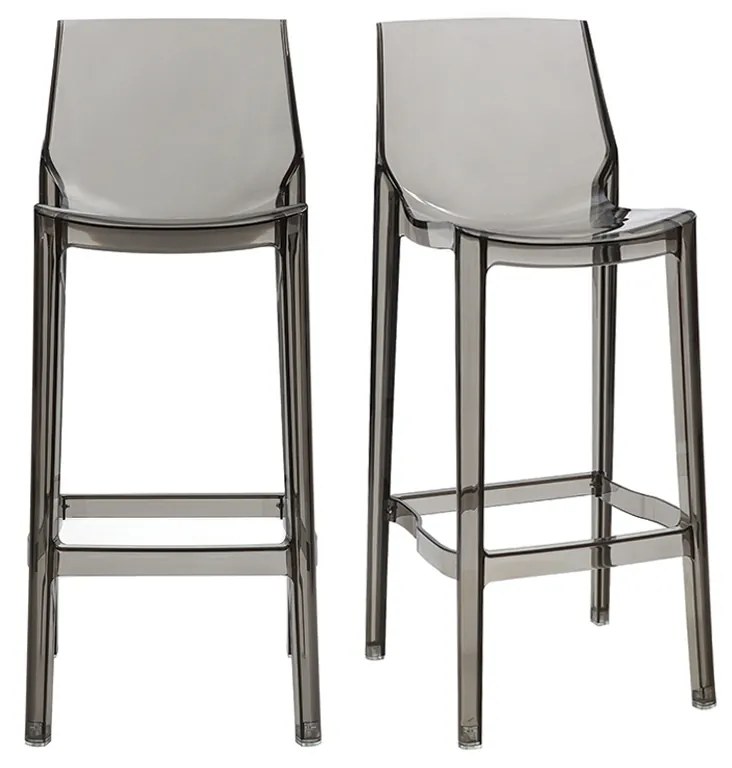 Sgabelli da bar design grigio fumé set di 2 YLAK