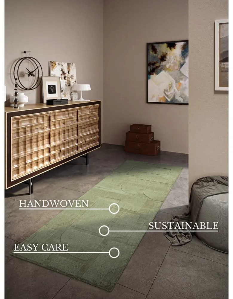Passatoia verde in lana tessuto a mano 80x250 cm Alexis - Villeroy&amp;Boch