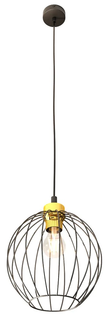 Sospensione Minimal Industrial Hathor 1 Luce Nera E Oro