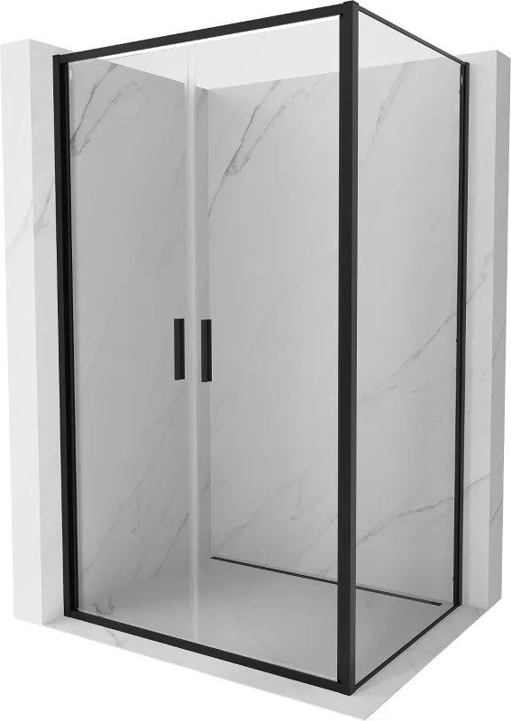Mexen Exo cabina doccia battente 100 x 80 cm, trasparente, nera - 814-100-080-70-00