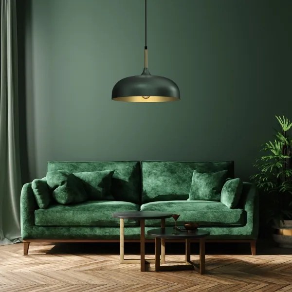Lampadario su corda LINCOLN 1xE27/60W/230V d. 35 cm verde