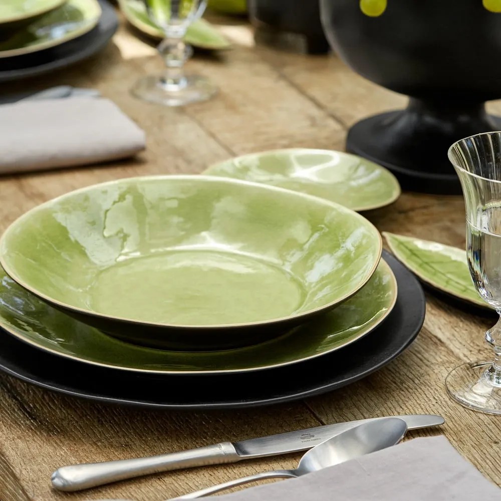 Piatto fondo in gres verde chiaro , ⌀ 25 cm Riviera - Costa Nova