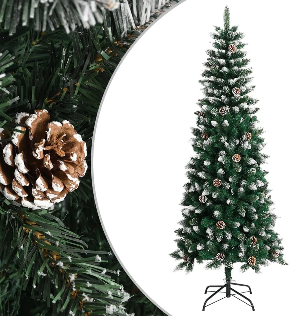 Albero di Natale Artificiale con Base Verde in PVC, Albero di Natale Artificiale con Base Verde 210 cm PVC