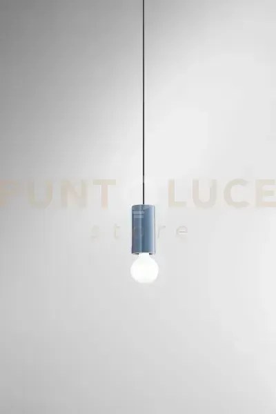 Sospensione ceramica e metallo blu lucido idea 1 luce attacco e27 d...