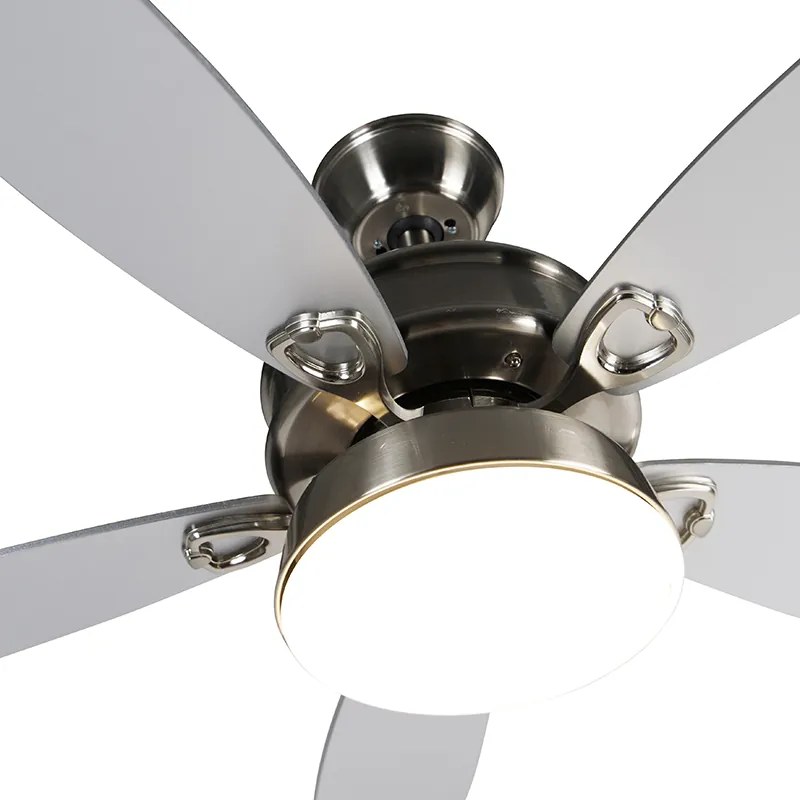 Ventilatore da soffitto in acciaio con telecomando incl. LED - Malaki