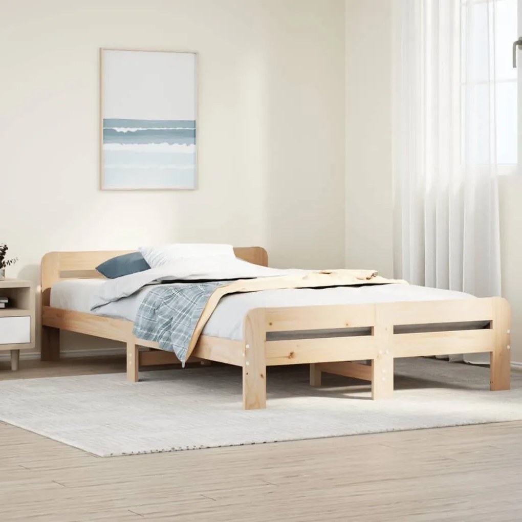 Letto senza materasso 135x190 cm in legno massello di pino