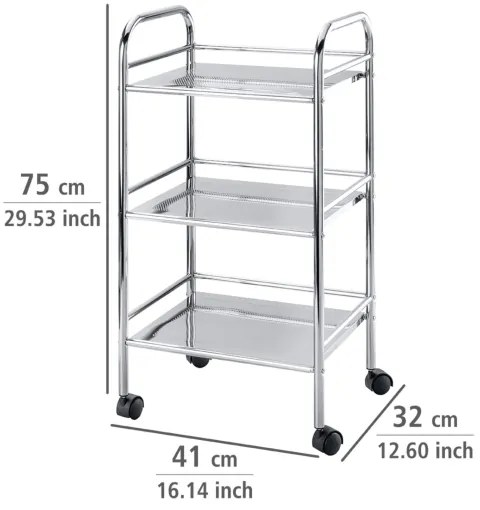 WENKO 12285100 - Carrello EXCLUSIVE 41x75 cm cromo lucido