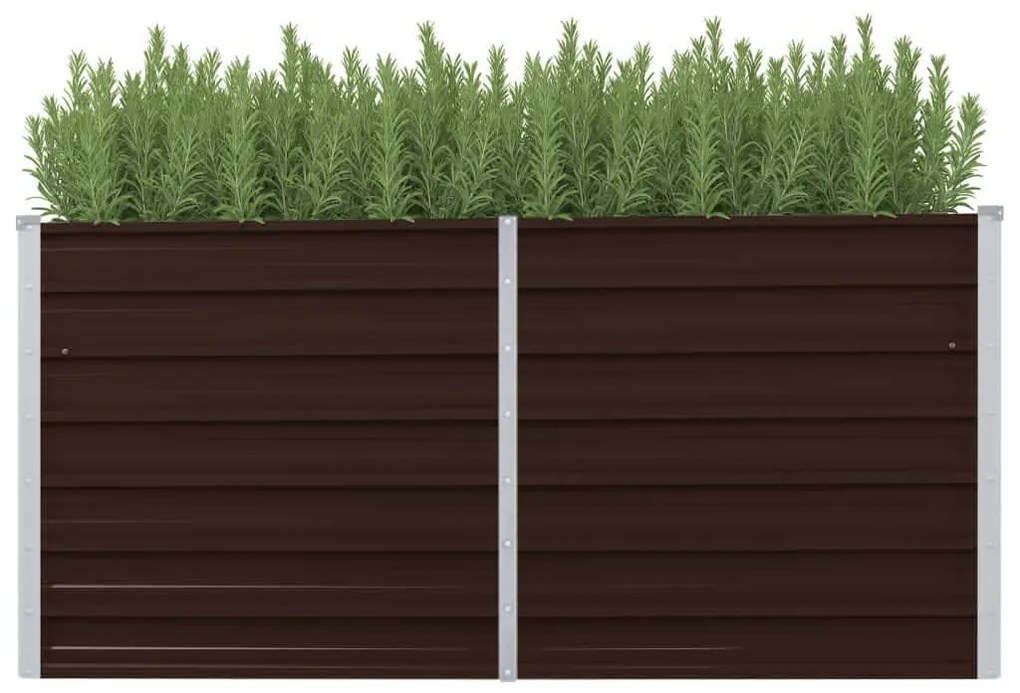 Letto Rialzato Giardino Marrone 160x40x77 Cm İn Acciaio Zincato /