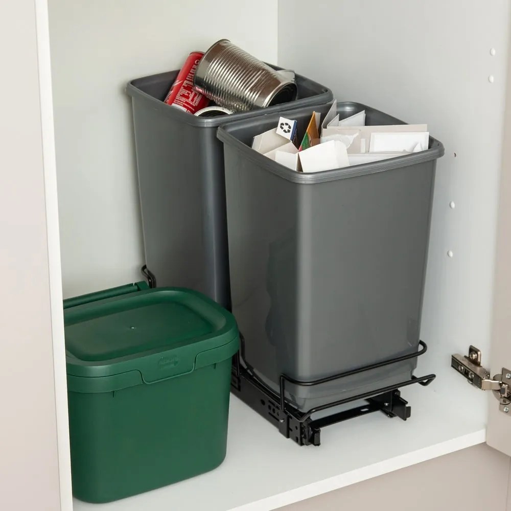 Contenitori per rifiuti in plastica in set da 2 pezzi 20 l - Addis