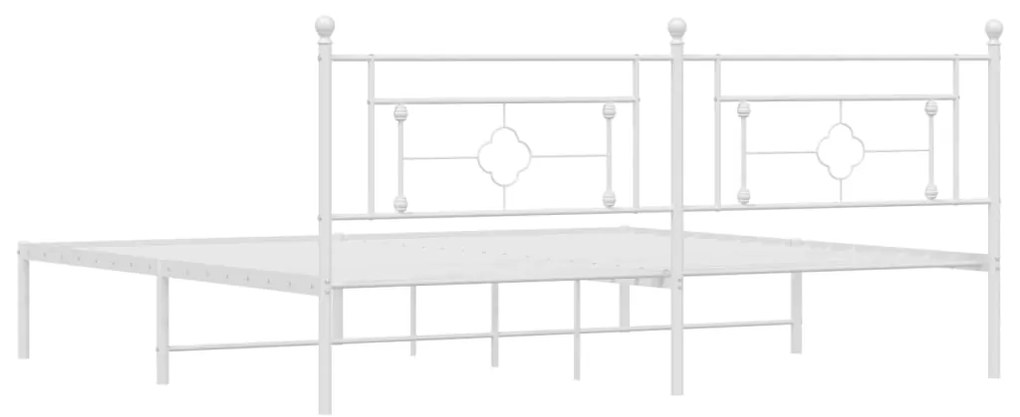 Giroletto con Testiera Metallo Bianco 193x203 cm