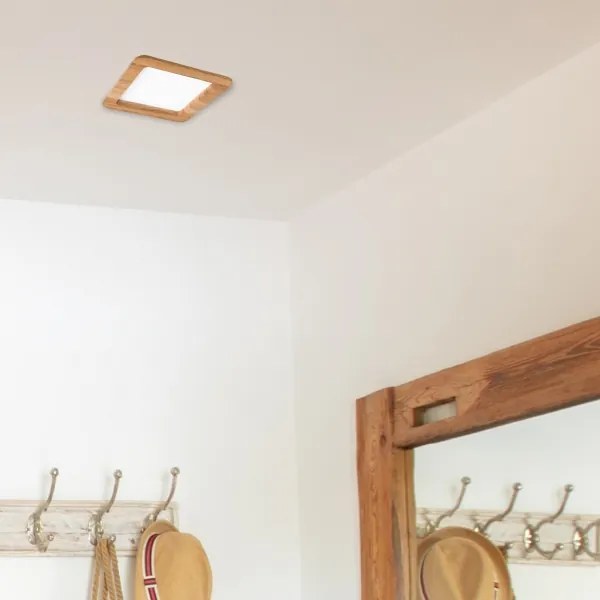 Lampada LED da incasso WOODY SPOT LED/17W/230V 3000K quercia 18,5x18,5 cm