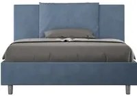 Letto imbottito Matrimoniale francese 140x200 cm Antea - Contenitore,Microfibra,Blu