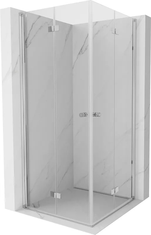Mexen Mist-F Duo cabina doccia pieghevole 75 x 75 cm, trasparente, cromo - 8A6-075L-075P-01-00