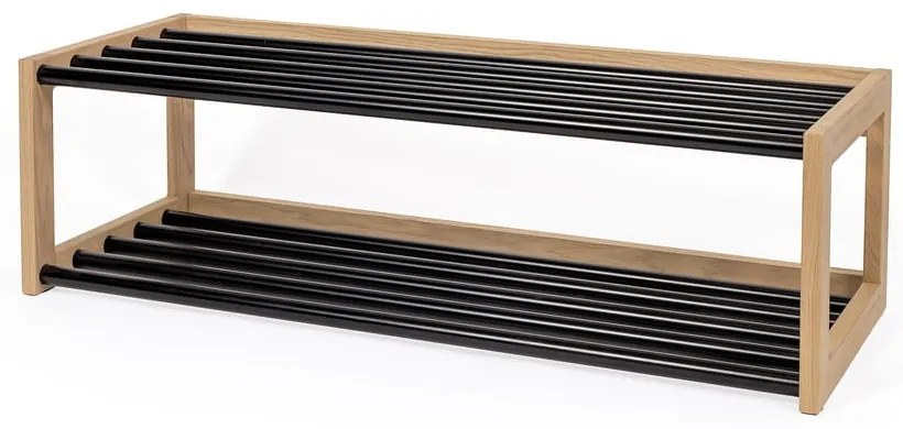 Scarpiera in metallo nero/naturale Slussen - Woodman