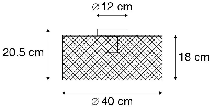 Plafoniera industriale nera - Drum Mesh