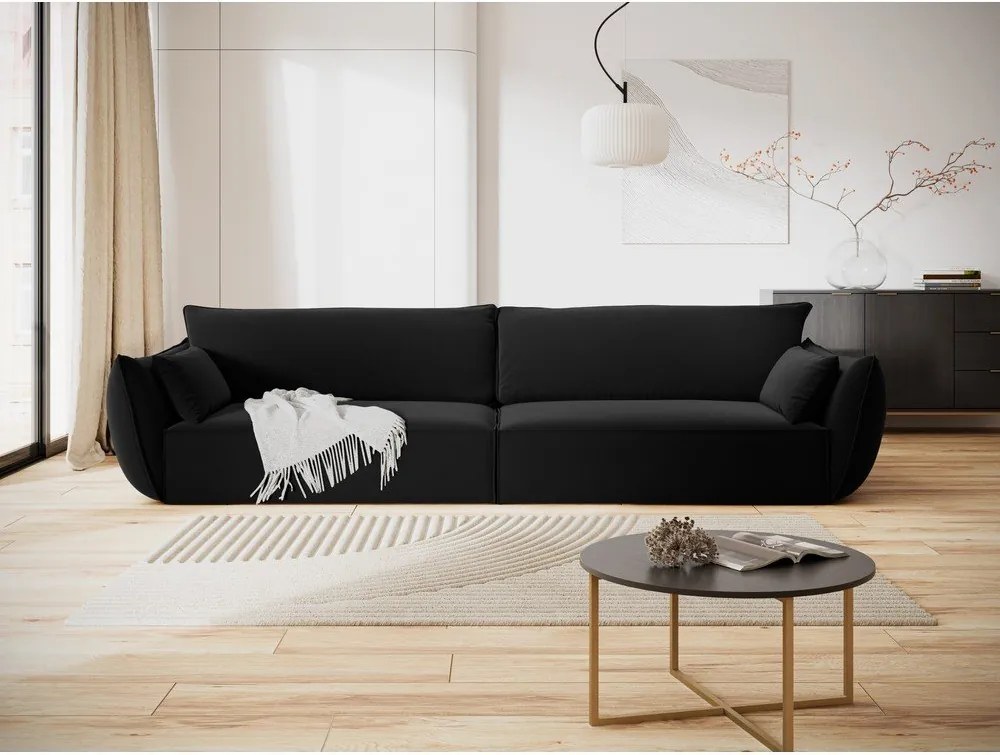 Divano nero con rivestimento in velluto 248 cm Vanda – Mazzini Sofas