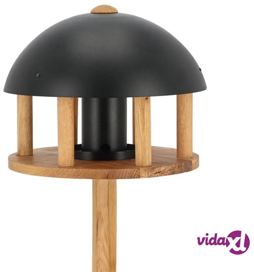 Esschert Design Casetta per Uccelli con Silo e Tetto Rotondo Nero
