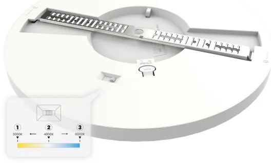 Plafoniera LED EVORA, 24W, 230V, 3000/4000/6000K, Ø 30 cm, bianca