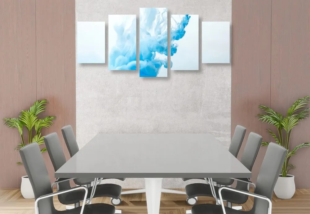 Quadri 5 pezzi – Inchiostro blu nell'acqua