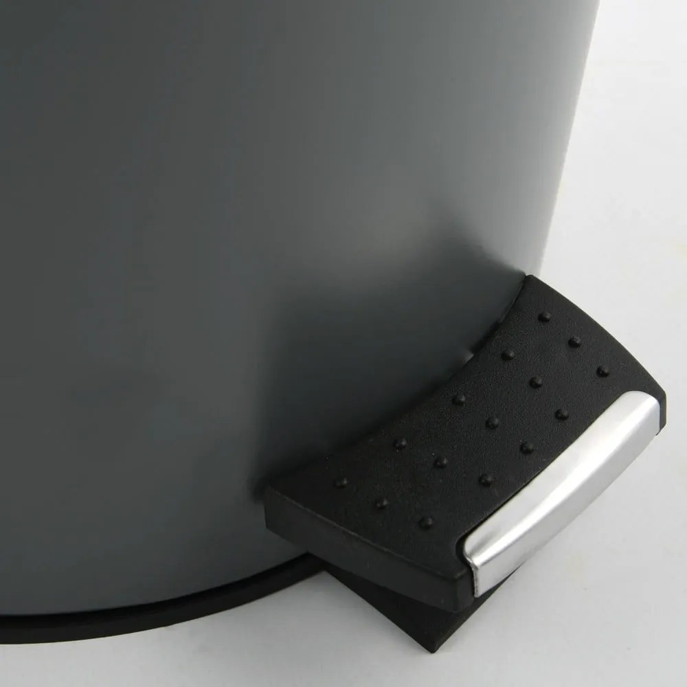 Cestino per la spazzatura grigio scuro in acciaio con pedale 3 l Adonis – Spirella