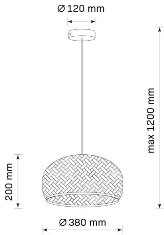 Lampadario a sospensione con filo KORFU 1xE27/20W/230V diametro 38 cm bambù